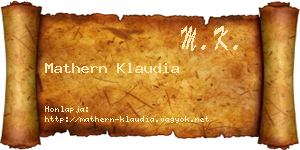 Mathern Klaudia névjegykártya
